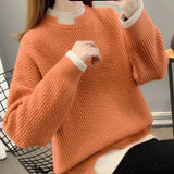 Women Knitted Pullover Autumn and Winter Loose Knitwear