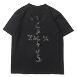 Hip-hop t-shirts: american street style letter print crew neck short sleeve youth trendy casual short tee - versatile t-shirt