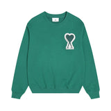 Amiaheoinelove chapter towel embroidered macaron color looselong sleevescouplesweatshirt round neckfall and winter