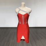 Women Evening Dress Bandage Sexy Dress V-neck Gauzy Gown