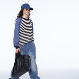 Unisex Hoodie Autumn Casual Contrast Color Striped Sweater