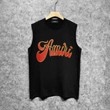 Amiri tank top flame gold letterprinting