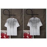Ch hip-hop t shirts ch short-sleeved washed distressed laser burnt patch embroidery couple loosecasual high street