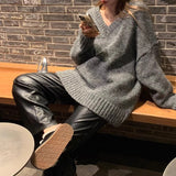 Women Knitwear Autumn and Winter V-neck Knitwear Loose Sweater