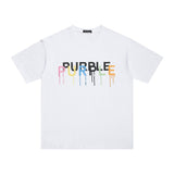 Purple Brand T Shirts Spring/Summer Color Letter Print Hip Hop Men's and Women's Loose Casual Short-Sleeved T-shirt