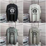 Ch hip-hop t shirts high version ch short sleeve sanskrit printingloosecasualpure cotton american heavy weight short sleeve men