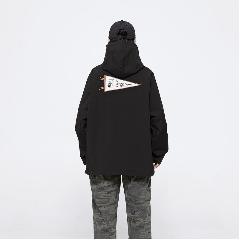 Unisex Jacket Autumn Drawstring Loose Wind Coat
