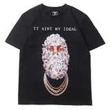 Hip-hop t shirts summer american street fashion stranger things short-sleeved chrysanthemum all-over printed portrait printing youth short tee shirt