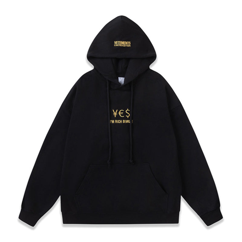 Vetements Hoodie Embroidered Logo Hoodie