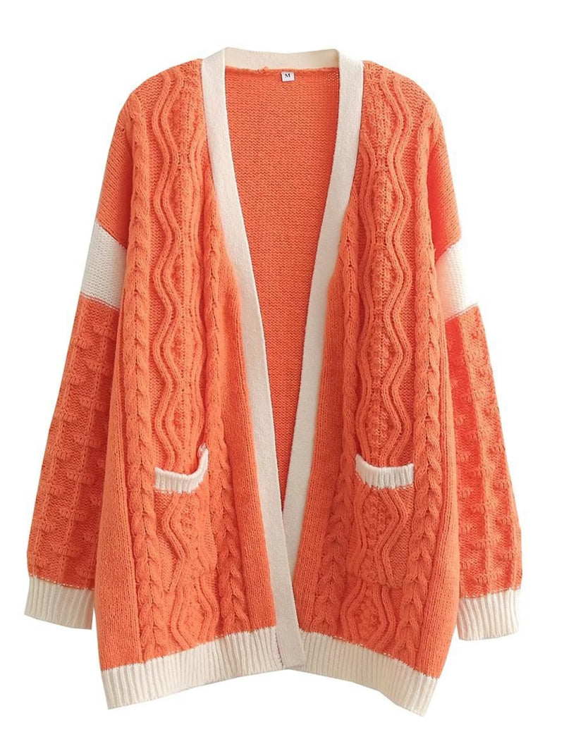 Women Sweater Knitwear Autumn Twist Knitted Cardigan Coat Loose Sweater Coat