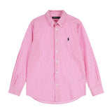 Polo shirtfall and wintercasualcoupleloosetopsshirtplaidrlraf little spurembroiderlong sleeves