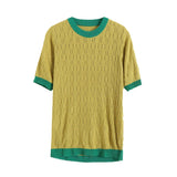 Women Sweater Knitwear Summer Short Sleeve Women's Loose and Simple Hollow out Bottoming Knitwear