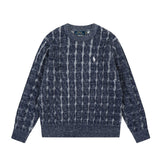 Rl ralph lauren pony crew neck knit wool sweater - couple's warm autumn/winter top - casual relaxed fit