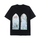 Hip-hop t-shirts, american high street retro abstract figure window print short sleeve tee, couple's top, summer half-sleeve t-shirt