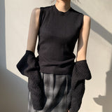 Women Knitted Two-Piece Set Spring Vest Knitted Cardigan 8t8108