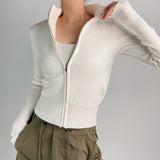 Women Sweater Knitwear Turtleneck Zipper Knitted Cardigan Coat Sweater