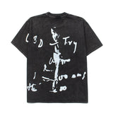 Hip-hop t shirts american high street retro faded portrait washed distressed printing round neck vintage short-sleeved t-shirt summer