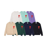 Ami araunriflove jacquardfall and winterknitting shirtloose woolen coatcouple round necktopssweater