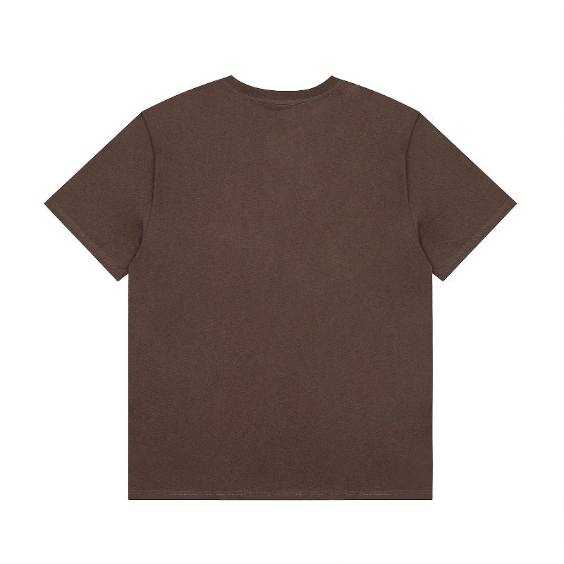 Hip-hop t-shirts: summer high street trendy undershirts with small logo letter print, minimalist short-sleeve tees