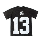 Hip-hop t shirts american flame skull number one high street casualloose washed retro distressed short-sleeved t-shirt tee