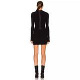 Women Dresses Long Sleeve Bandage Dress Ultra Short Dress (Ont0408)