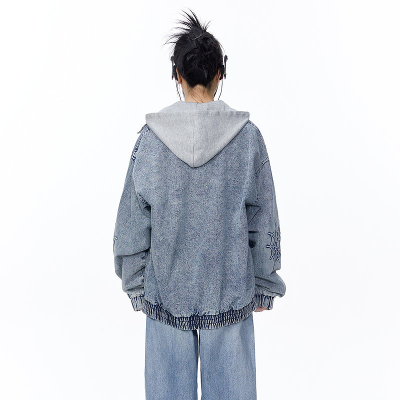 Unisex Jacket Autumn Three-Dimensional Spider Jeans