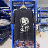saint m t shirts s.m. glow-in-the-dark distressed crew neck pullover short sleeve t-shirt