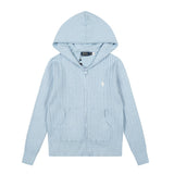 Wool topssweatshirt zipper hooded outwearrl small malaf embroidered macaron color cardiganknitting shirt sweater