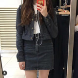 Women Jacket Slim Retro Denim Jacket Coat