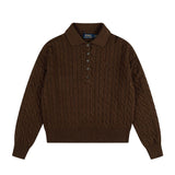 Rl ralph pony wool sweatersweatertopsknittingfall and winterpolo collarcasualpullover macaron couple