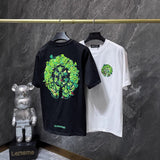 Ch hip-hop t shirts high version ch colorful heavy industry horseshoe embroidery loosecasualpure cotton american heavy weight