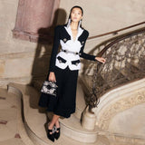 Women Dresses Bandage Two-Piece Black and White Tops (Otn202404)