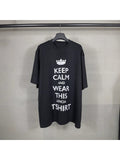 Men T-shirts Paris Crown Print Short Sleeve Crew Neck T-Shirt Casual