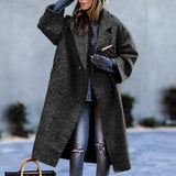 Women Trench Coat Autumn Long Sleeve Turn-down Collar Coat