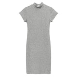 Women Dresses Turtleneck Short Sleeve Dress Hip Skirt
