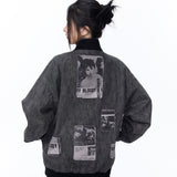 Unisex Jacket Autumn Nostalgic Stickers Jacket