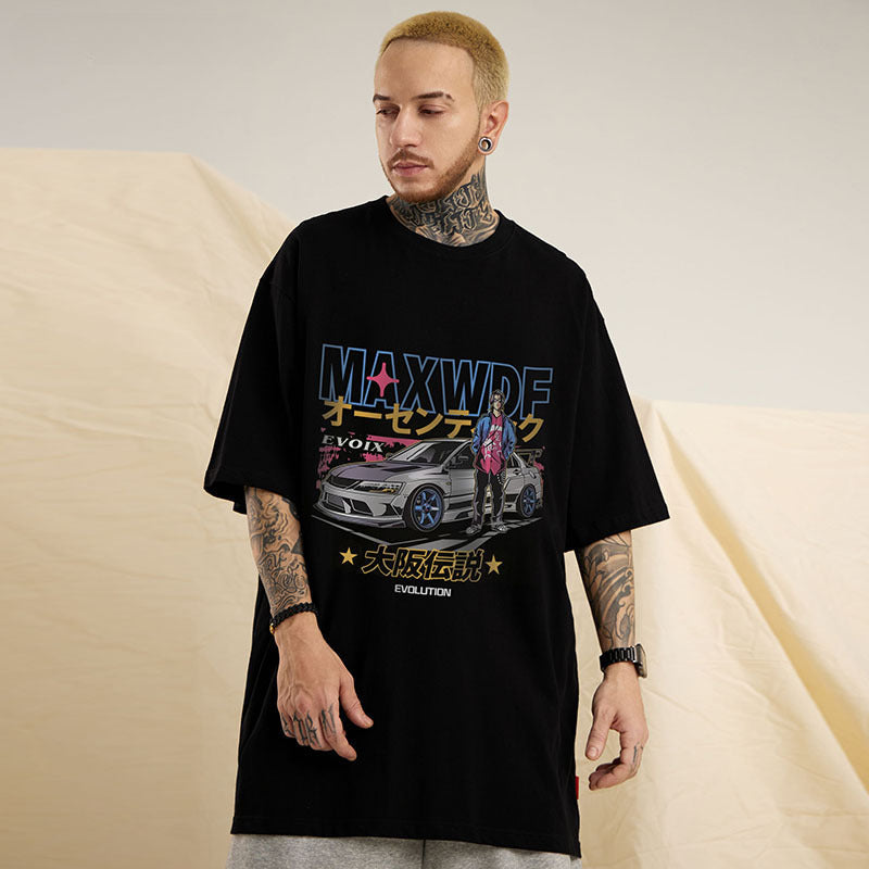 Men T Shirt Couple Short Sleeve T-shirt Men and Women Vibe Retro Half Sleeve T-shirt