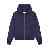 Ami aheoine hooded zipper heartembroiderloosefall and wintersweatshirtcouplepure cotton hoodie