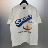 SAINT MICHAEL Vintage T Shirt Cookie Print Short Sleeve