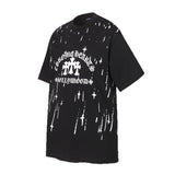 Ch hip-hop t-shirts - ch short sleeve tee with cross & sanskrit letter print, relaxed fit, 100% cotton, american style