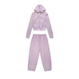 Ashley williams bear print hot girl crop top cardigan sweatshirt set - sweet zip-up hoodie outfit