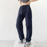 Women Sweatpants Retro Straight Cargo Pants Loose Casual Pants