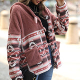 Women's Trench Coat Casual Women's Hooded Long-Sleeved Long Double-Sided Velvet Jacket