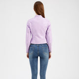 Red Leather Jacket Spring and Autumn Stand Collar Lady Leather Jacket