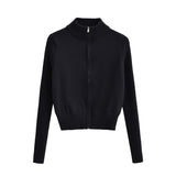 Women Sweater Knitwear Turtleneck Zipper Knitted Cardigan Coat Sweater