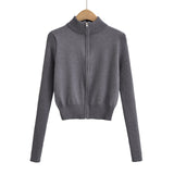 Women Sweater Knitwear Turtleneck Zipper Knitted Cardigan Coat Sweater