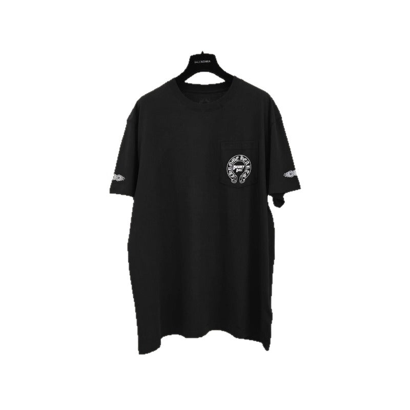 Ch hip-hop t shirts ch croo short-sleeved couple sanskrit letter character printingloosecasualpure cotton american style