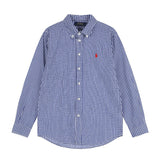 Polo shirtfall and wintercasualcoupleloosetopsshirtplaidrlraf little spurembroiderlong sleeves