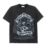 Hip-hop t shirts american high street loosehip hop skull magician washed distressed retro short-sleeved t-shirt tee