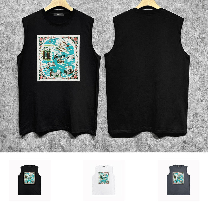 Amiri tank top water estate printing